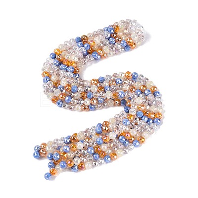 Electroplate Imitation Jade & Opaque & Transparent Glass Beads Strands EGLA-Q135-8MM-A09-1