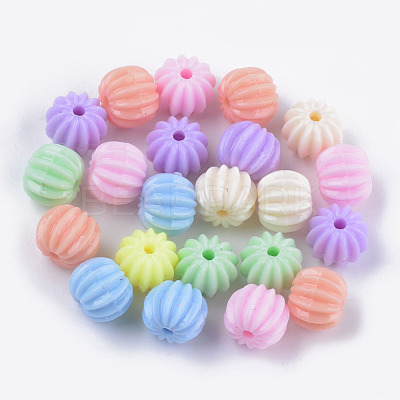 Opaque Acrylic Corrugated Beads MACR-S296-84-1