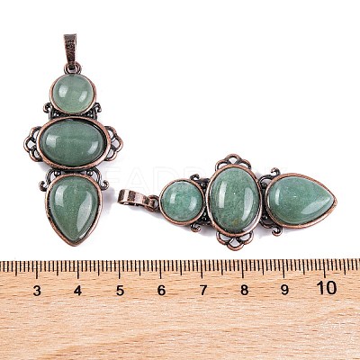 Natural Green Aventurine Pendants G-Q158-04-10-1