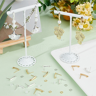 40Pcs 2 Colors Teardrop Brass Stud Earring Findings DIY-CN0002-72-1