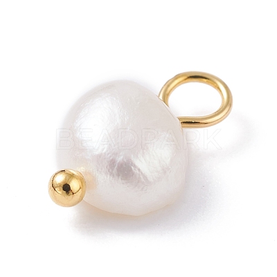 Natural Cultured Freshwater Pearl Charms PALLOY-JF01098-03-1