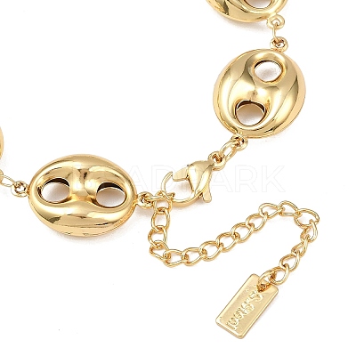 304 Stainless Steel Coffee Bean Link Chain Bracelets X-BJEW-D359-14B-G-1