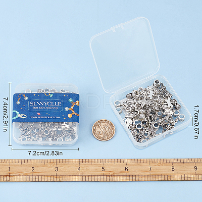 40Pcs 10 Style Tibetan Style Alloy European Dangle Charms MPDL-SC0001-06-1