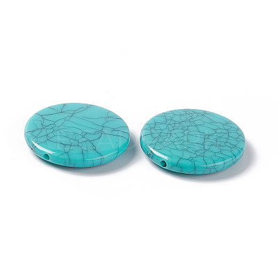 Crackle Opaque Acrylic Beads OACR-C006-09-1