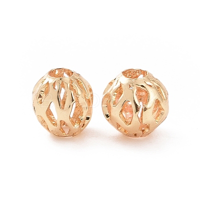 Brass Hollow Beads KK-E046-04A-G-1