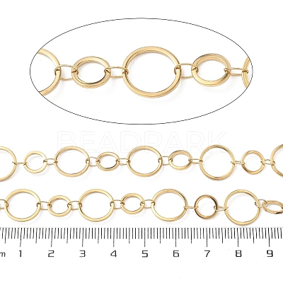 304 Stainless Steel Ring Link Chains CHS-G044-05G-03-1