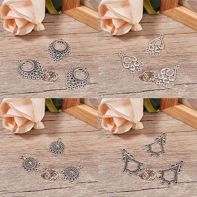 Tibetan Style Alloy Chandelier Components TIBE-SC0001-04AS-1