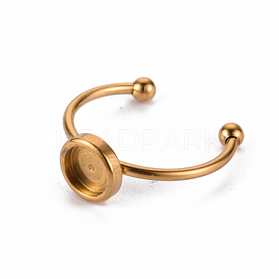 201 Stainless Steel Cuff Pad Ring Settings X-STAS-S080-042B-G-1