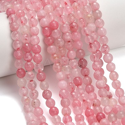Natural Rose Quartz Dyed Beads Strands G-B046-07-8mm-01-1
