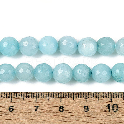 Dyed Natural White Jade Beads Strands G-T139-8mm-60-14-1