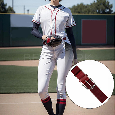 1Pc Imitation Leather & Polyester Elastic Softball Belts AJEW-CL0001-37B-1