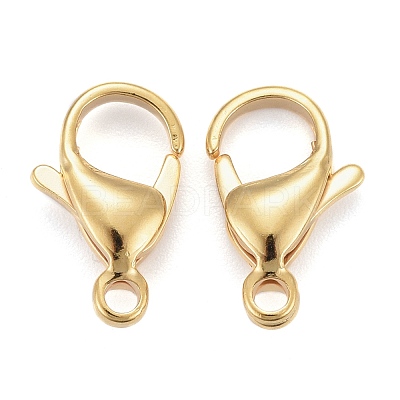 304 Stainless Steel Lobster Claw Clasps X-STAS-H352-01G-G-1