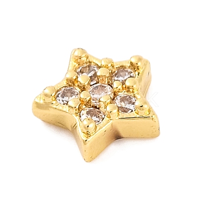 Rack Plating Brass Micro Pave Clear Cubic Zirconia Cabochons KK-F874-02G-06-1