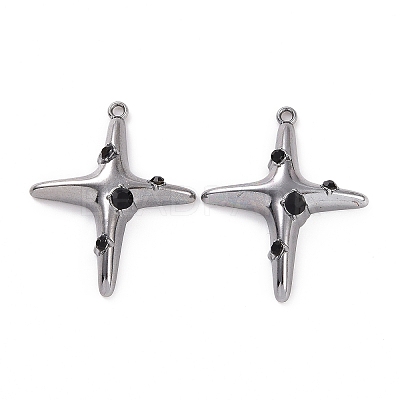 Rack Plating Alloy Rhinestone Pendants FIND-I037-35B-1