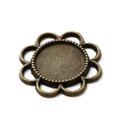 Flower Alloy Cabochon Settings PALLOY-N0088-33AB-NF-1