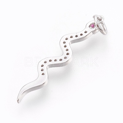Brass Micro Pave Cubic Zirconia Pendants ZIRC-O026-22P-NR-1