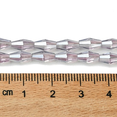 Transparent Electroplate Glass Beads Strands GLAA-K064-05A-PL06-1