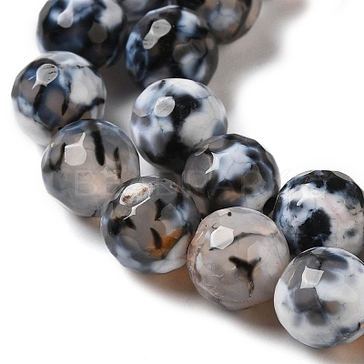 Dyed & Heated Natural Fire Crackle Agate Beads Strands G-P539-B01-14-1