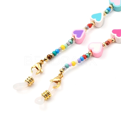Glass Seed Beads Eyeglasses Chains AJEW-EH00383-01-1