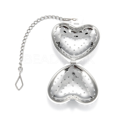 Tarnish Resistant Heart Shape Tea Infuser AJEW-P091-03P-1