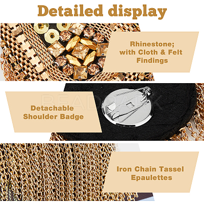 2Pcs Iron Chain Tassel Epaulettes FIND-HY0002-70-1