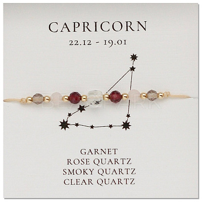 Natural stone constellation bracelet with 12 zodiac signs NR2952-5-1