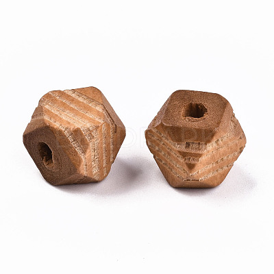 Painted Natural Wood Beads WOOD-T021-52A-09-1