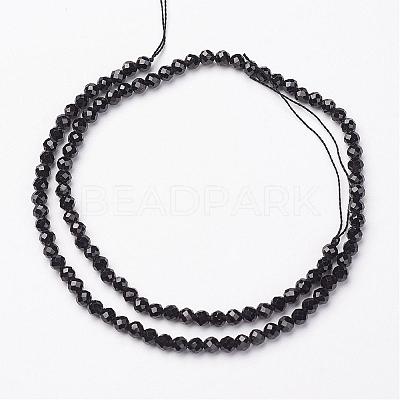 Natural Black Spinel Bead Strands G-P213-13-4mm-1