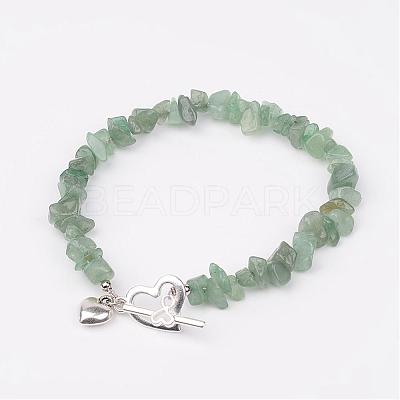 Natural Chip Gemstone Beaded Anklets AJEW-AN00153-1