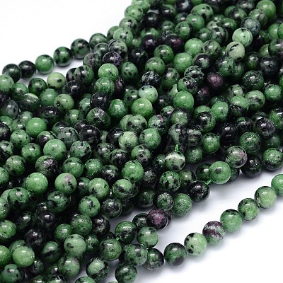 Round Natural Ruby in Zoisite Bead Strands G-F222-11-4mm-1