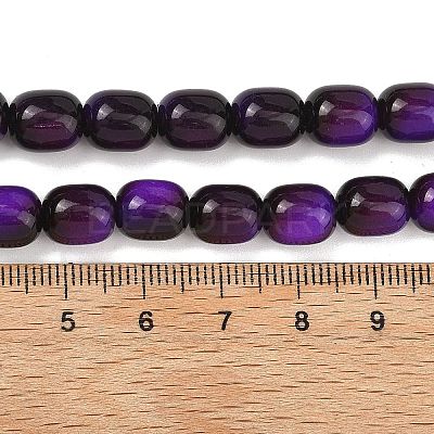 Dyed Imitation Tiger Eye Glass Beads Strands GLAA-H040-02B-1