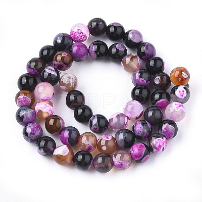 Natural Fire Crackle Agate Beads Strands X-G-S346-8mm-01-1
