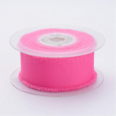 Polyester Frayed Grosgrain Ribbons ORIB-N0002-16mm-09-1