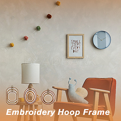9Pcs 9 Style Plastic Cross Stitch Embroidery Hoops FIND-DC0004-90-1