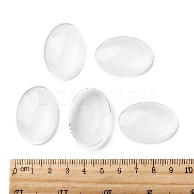 Transparent Oval Glass Cabochons GGLA-R022-35x25-1