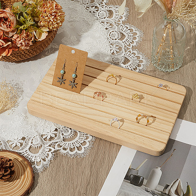 Rectangle Wood Earring Display Card Stands ODIS-WH20008-07A-1