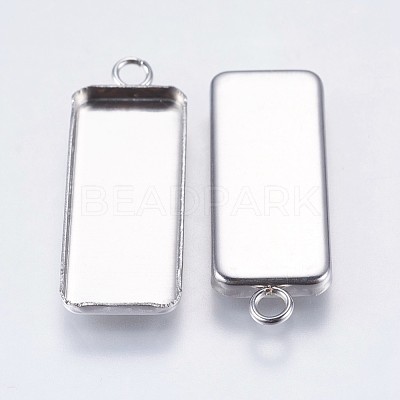 Tarnish Resistant 304 Stainless Steel Pendant Cabochon Settings STAS-I097-058P-1