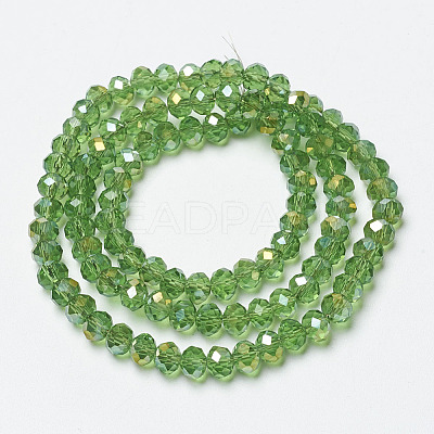 Electroplate Transparent Glass Beads Strands EGLA-A034-T4mm-H01-1