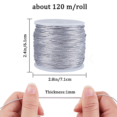 1 Roll Round Polyester Elastic Cord EW-GF0001-03A-1