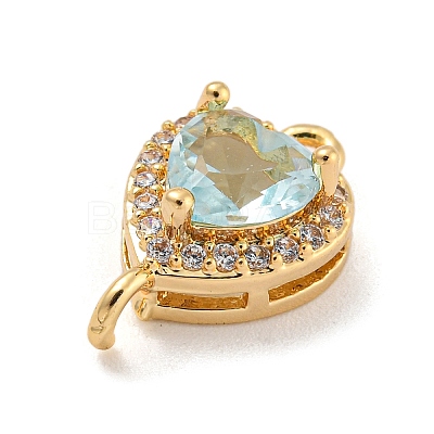 Brass Pave Cubic Zirconia Connector Charms KK-Z072-06G-01-1