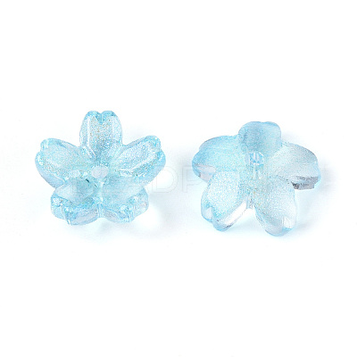 Baking Paint Transparent Glass Bead Caps DGLA-N014-06A-03-1