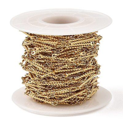 Ion Plating(IP) 304 Stainless Steel Twist Link Chains CHS-G025-16G-1