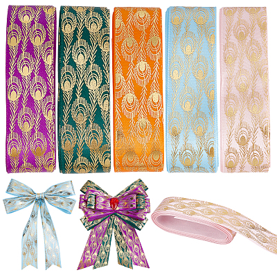 25 Yards 5 Colors Polyester Yarn Ribbon DIY-WR0004-73-1