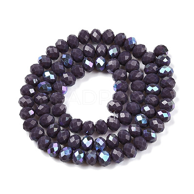 Electroplate Opaque Solid Color Glass Beads Strands EGLA-A044-P6mm-L11-1