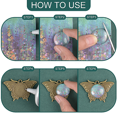 DIY Dome Alloy Butterfly Pendant Jewelry Making Kits DIY-PH0023-39AB-1