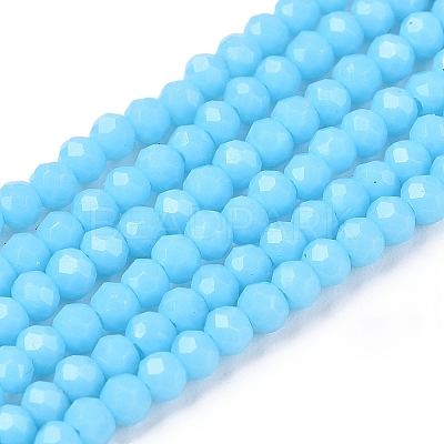 Opaque Solid Color Imitation Jade Glass Beads Strands EGLA-A044-P1mm-D08-1