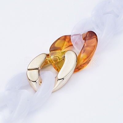 Transparent Acrylic Handmade Curb Chain AJEW-JB00548-05-1