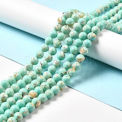 Synthetic Turquoise and Sea Shell Assembled Beads Strands G-D482-01D-08-1