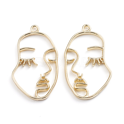 Alloy Open Back Bezel Pendants PALLOY-I197-12G-1