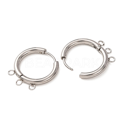 304 Stainless Steel Huggie Hoop Earring Findings STAS-D183-03B-P-1